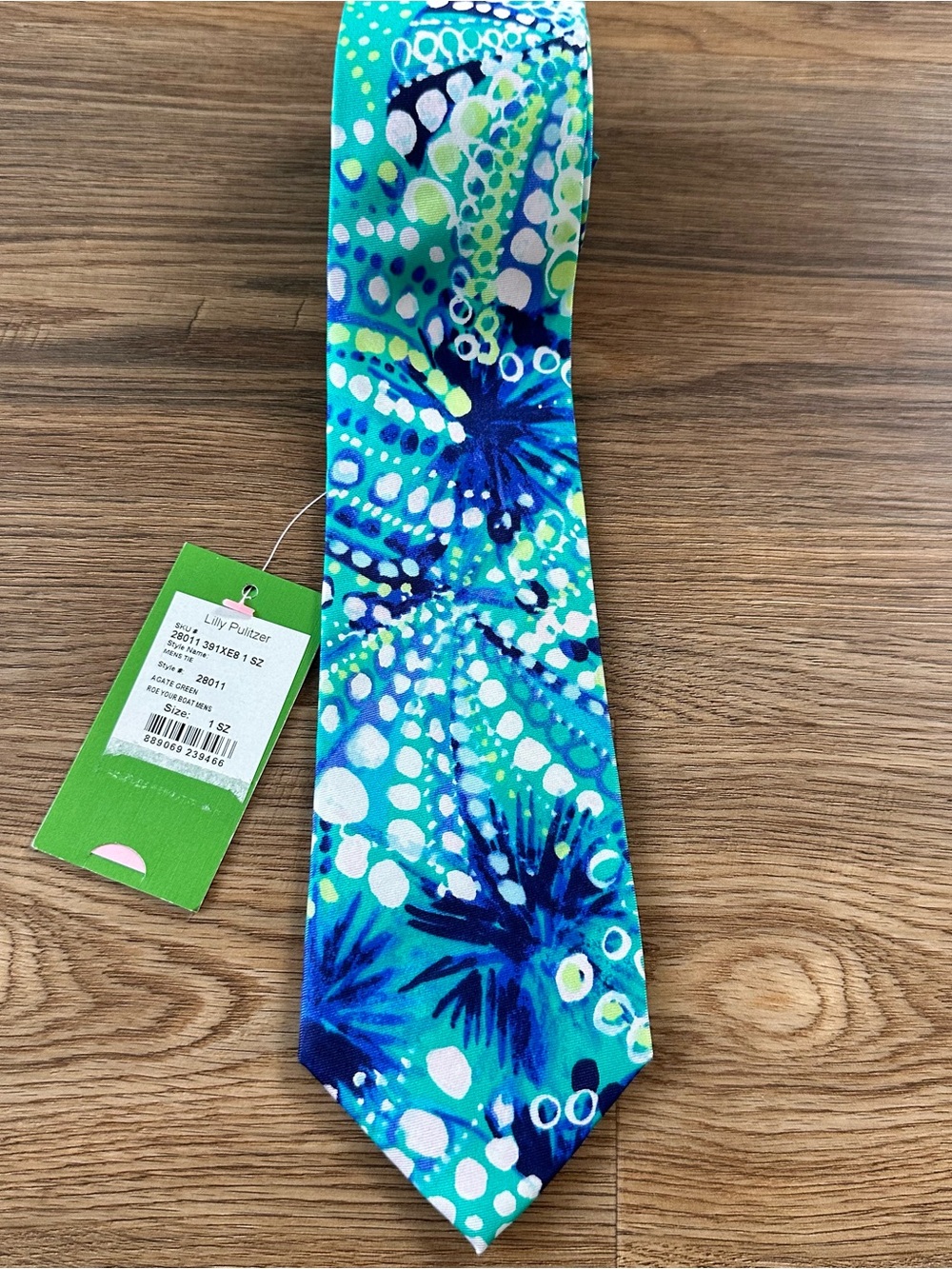 Lilly Pulitzer Mens Silk Tie Roe Your Boat Print Blue Green‎ Rare Resort NWT